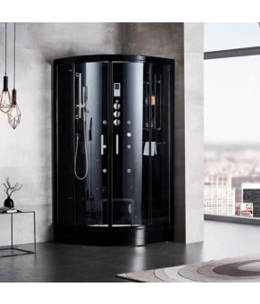 Гідромасажний паровий бокс GOLSTON G-U695B чорний 800х800х2230 мм