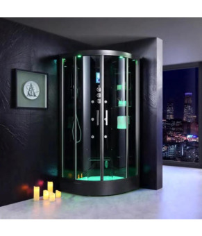 Гідромасажний паровий бокс GOLSTON G-U695B чорний 800х800х2230 мм