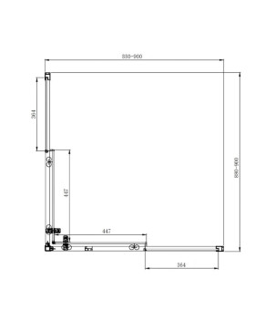 Душевая кабина Dusel A-513H, 90х90х195, двери раздвижные, стекло прозрачное, 551319