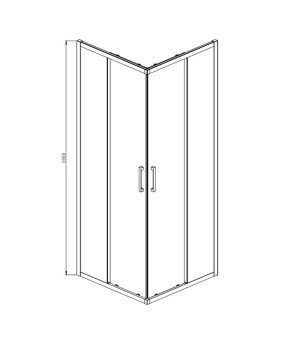 Душевая кабина Dusel A-513hb Black Matt, 90х90х195, двери раздвижные, стекло прозрачное, 551329
