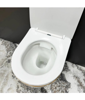 Подвесной унитаз VBI VULCANO WHITE GOLD EDGE VBI-020402