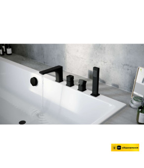 Змішувач на борт ванни врізний Excellent Keria чорний (AREX.2034BL)