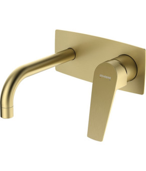 Смеситель для раковины скрытого монтажа с изливом 16 см GENEBRE KLOE Brushed Gold матовое золото 69131345166