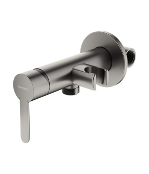 Смеситель для гигиенического душа с держателем лейки на корпусе Genebre KLOE Brushed Metal Графит 65144195267