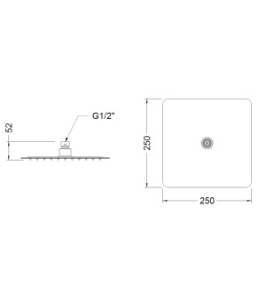 Квадратная душевая лейка 25см GENEBRE KLOE Brushed Metal Графит R6513052