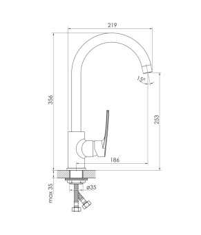 Смеситель для кухни Imprese Kampa 55285