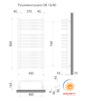 Радіатор опалення для ванної кімнати Polywarm WU15/45