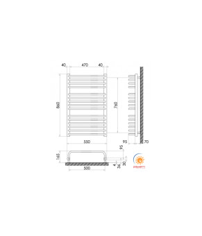 Радіатор опалення для ванної кімнати Polywarm WU15/55