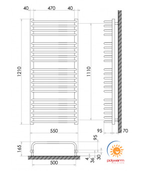 Радіатор опалення для ванної кімнати Polywarm WU21/55
