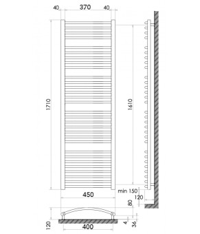 Радіатор опалення для ванної кімнати Polywarm WG30/45