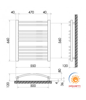 Радіатор опалення для ванної кімнати Polywarm WG11/55
