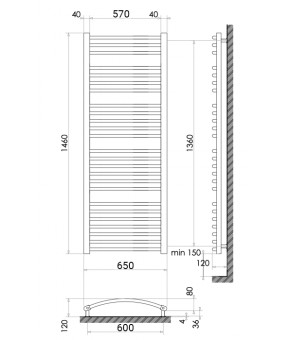 Радіатор опалення для ванної кімнати Polywarm WG25/65