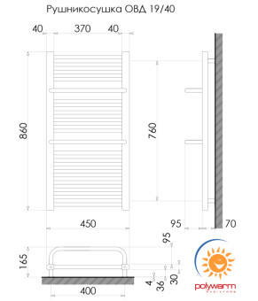 Радіатор опалення для ванної кімнати Polywarm WD19/45