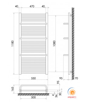 Радіатор опалення для ванної кімнати Polywarm WD30/45