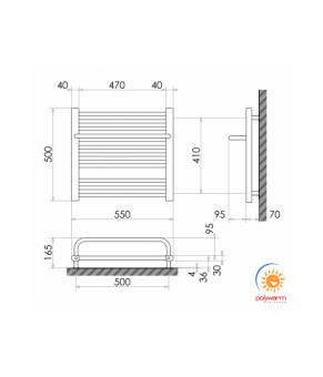 Радіатор опалення для ванної кімнати Polywarm WD11/55