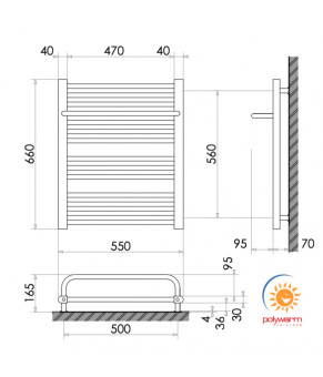 Радіатор опалення для ванної кімнати Polywarm WD14/55
