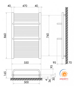 Радіатор опалення для ванної кімнати Polywarm WD19/55