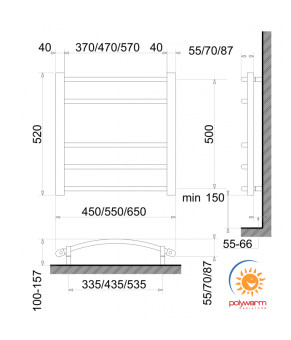 Електрична рушникосушка сухого типу Polywarm EG5/65