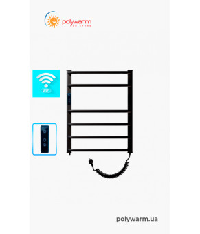 Електрична рушникосушка сухого типу Polywarm EU6/65 чорна Sensor Wi-Fi