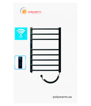 Електрична рушникосушка сухого типу Polywarm  EU8/65 чорниа Sensor Wi-Fi