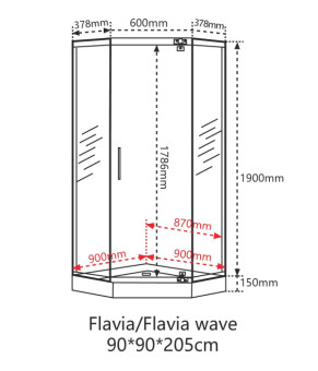 Душова кабіна INSANA FLAVIA 90х90х205 мілкий піддон А0048488