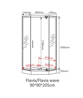 Душевая кабина INSANA Flavia JK 90х90х205 мілкий піддон (А0059653)