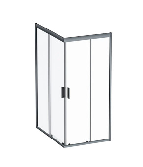 Twin Slide 120x80. Душевое ограждение,120x90, профиль черный мат., стекло про AM.PM W90UG-404-120290-BT Gem