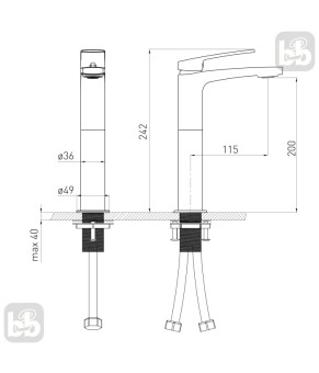 Змішувач Volle CANTE 26мм, cromo 1512.011301