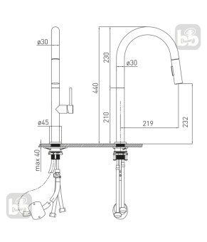 Смеситель для кухни VOLLE BRAVO de la noche 1500.110304