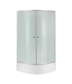 Душова кабіна Latwa SC90x90.SAT.MID.FR полукругла, скло Frost 4 мм + Душовий піддон KAPIELKA ST90x90x26 (SD00050781)