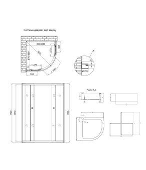Душова кабіна Latwa SC90x90.SAT.MID.FR полукругла, скло Frost 4 мм + Душовий піддон KAPIELKA ST90x90x26 (SD00050781)