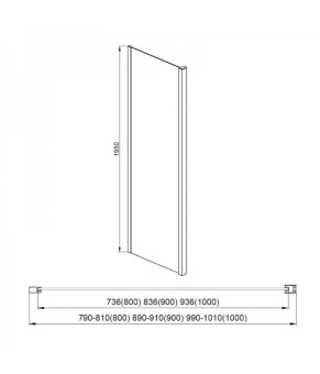Душова кабіна DUSEL A-517B Black Matt 100х80х195 розсувна, профіль чорний, скло прозоре (A517B1080)