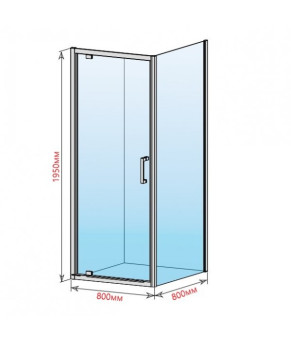 Душевая кабина DUSEL A-518b Black Matt 90х90х195 распашная, профиль черный, стекло прозрачное, A518B8080