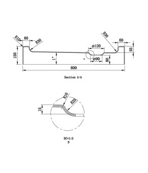 Душовий піддон Dusel D202R четверть круга 80х80х15 (720281)