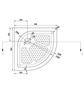 Душовий піддон Dusel D202R четверть круга 80х80х15 (720281)