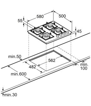 Газова варильна поверхня Fabiano FHG 3744 VGH Inox (8112.406.1467)