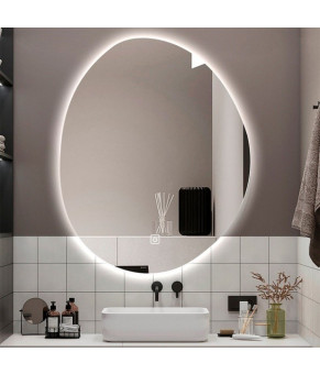 Зеркало DUSEL LED DE-M1020 60смх80см сенсорное включение + подогрев + часы/темп