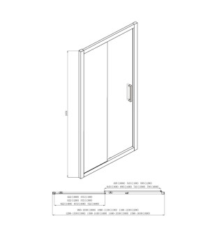 Душевая дверь в нишу Dusel FA-517 раздвижная, стекло прозрачное, 100х195 451710