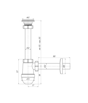 Сифон для раковини ANIplast 1 1/4"х32 мм з різьбовим випуском B1003VEU