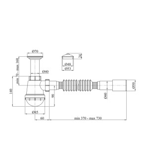 Сифон для раковини Kroner KRP - TB01 1 1/2"х40/50 мм