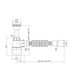 Сифон для раковини Kroner KRP - TB06 1 1/4"х40/50 мм
