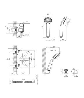 Змішувач для душу Kroner KRM Oker - C050