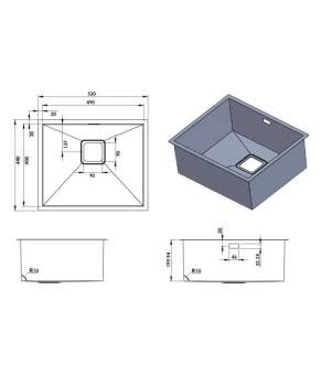 Кухонная мойка Fabiano Quadro 53 Celldecor Nano Gold 8216.401.1669