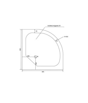 Душевой поддон Lidz Kapielka 90x90x14 см, низкий, полукруг / R550 с сифоном