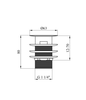 Донний клапан для раковин Kroner KRM - C962-1 1 1/4" з переливом