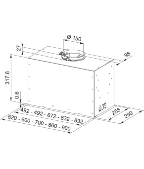 Вытяжка Franke Box Flush Basic FBFE LG A52 (305.0729.554) светло-серая