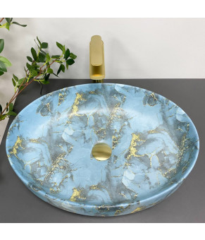 Умывальник (раковина) VBI UDINE MARBLE BLUE MATT накладной