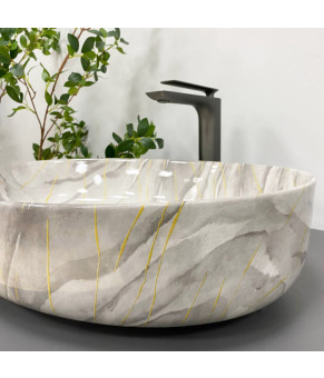 Умывальник (раковина) VBI UDINE STONE GLOSSY накладной