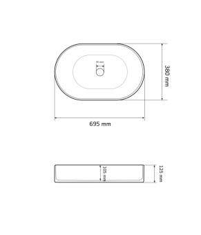 Умывальник (раковина) VBI VERONA 70 BEIGE MATT накладной