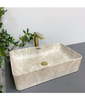 Умывальник (раковина) VBI ARABBA M BEIGE STONE MATT накладной